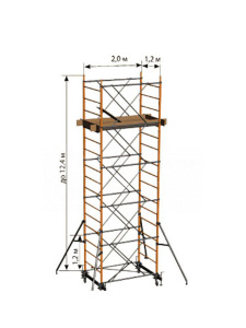 Комплект рамных лесов ЛРСП 6*6 (высота 6м, длина 6м), площадь 36м²